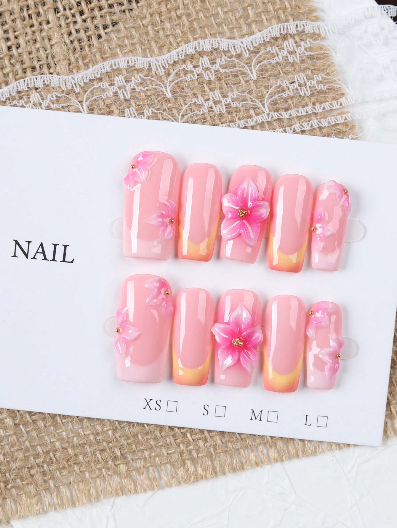10 штук накладных ногтей средн – обзор и цена Nail Art Orange