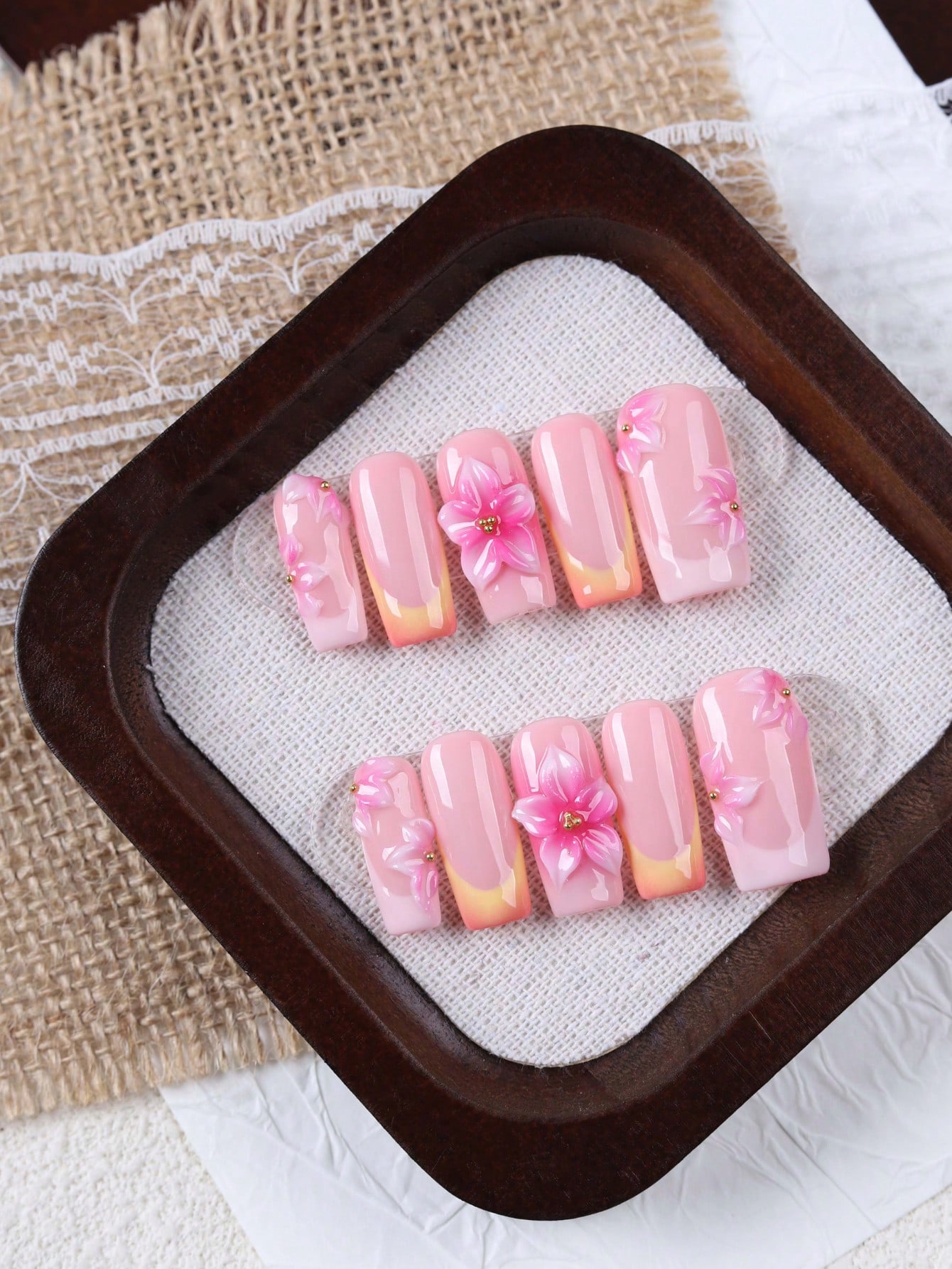 10 штук накладных ногтей средн – обзор и цена Nail Art Orange