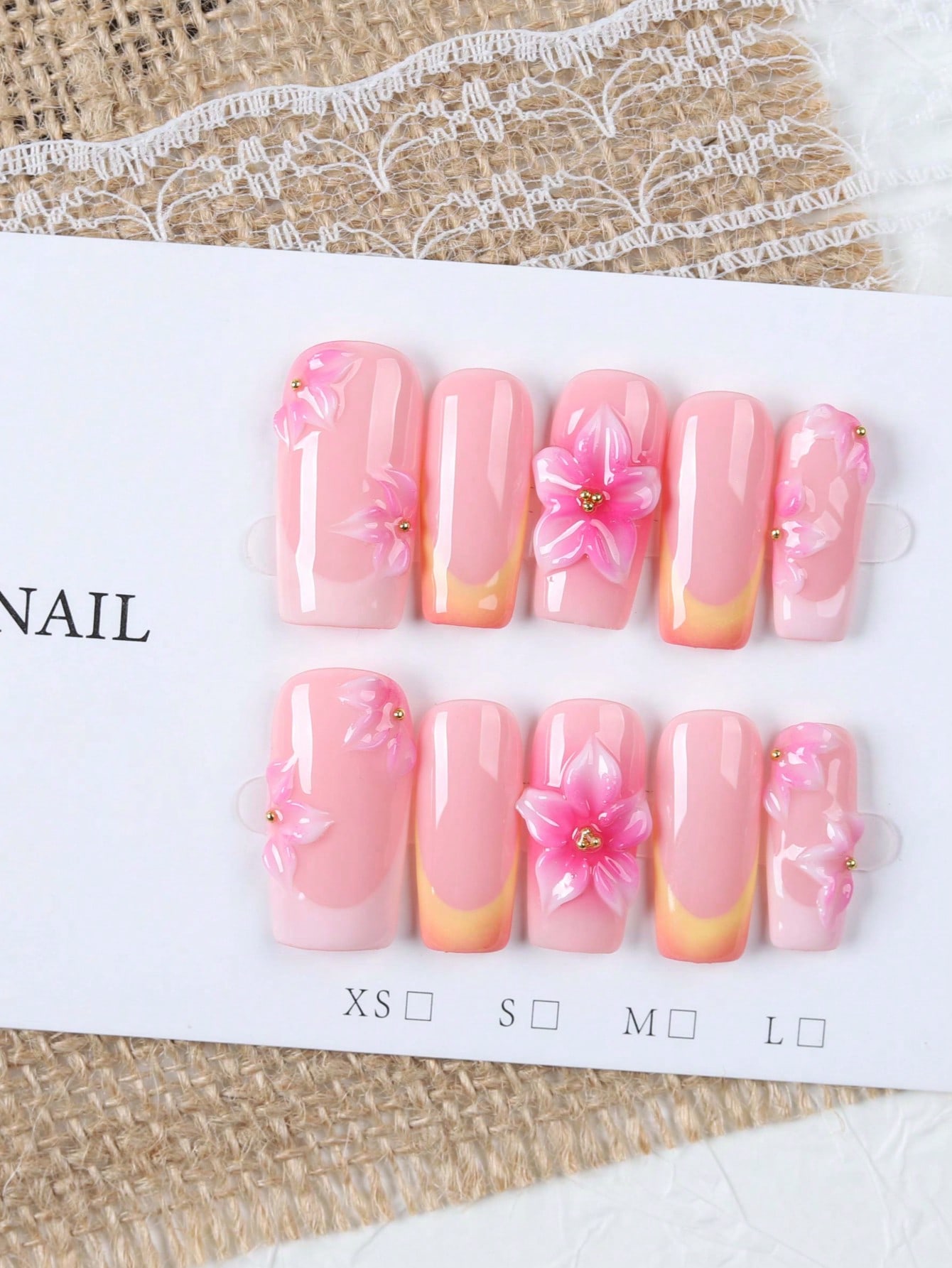 10 штук накладных ногтей средн – обзор и цена Nail Art Orange